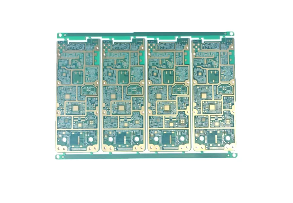 Hochdichte Verbindungsleiterplatte mit Mikro-Vias und feinen Kupferleiterbahnen auf grünem Substrat für die Smartphone- und Medizingeräteherstellung